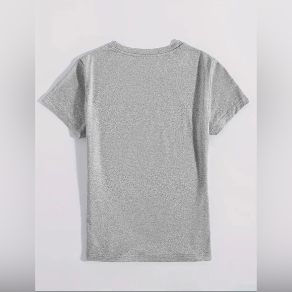 Womens Gray Halloween Movie Serial Killers at Donut Shop Short Sleeve Tee - Picture 3 of 12